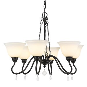 Golden Lighting Donya 6-Light Matte Black Traditional Chandelier