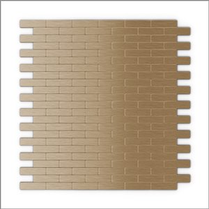 Échantillon de tuile murale 4 po x 4 po aluminium cuivre pâle brique 3X Faster de SpeedTiles