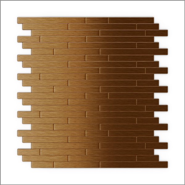 SpeedTiles 3X Faster Dark Copper 12-in x 12-in Brushed Aluminum Linear Adhesive Peel-and-Stick Tile – 6-Pack