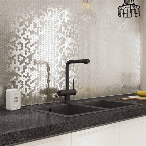 Sample SpeedTiles 3X Faster Stainless Steel 4-in x 4-in Aluminum Honeycomb Wall Tile