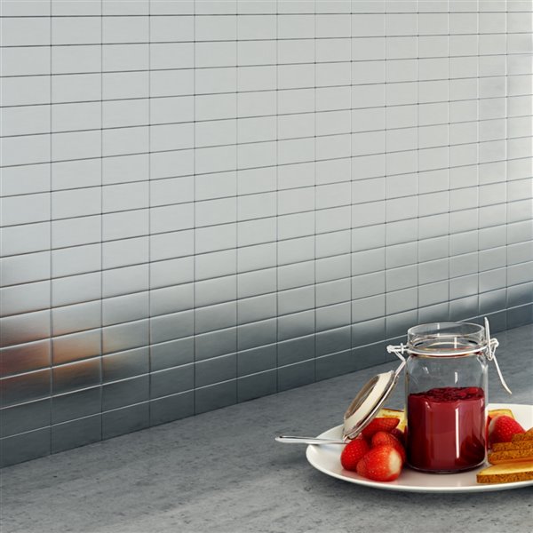 Sample SpeedTiles 3X Faster Stainless Steel 4-in x 4-in Aluminum Brick Wall Tile