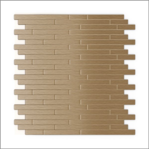 Échantillon de tuile murale 4 po x 4 po aluminium cuivre pâle linéaire 3X Faster de SpeedTiles