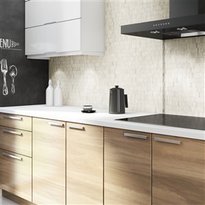 Échantillon de tuile murale 4 po x 4 po pierre naturelle gris linéaire 3X Faster, SpeedTiles