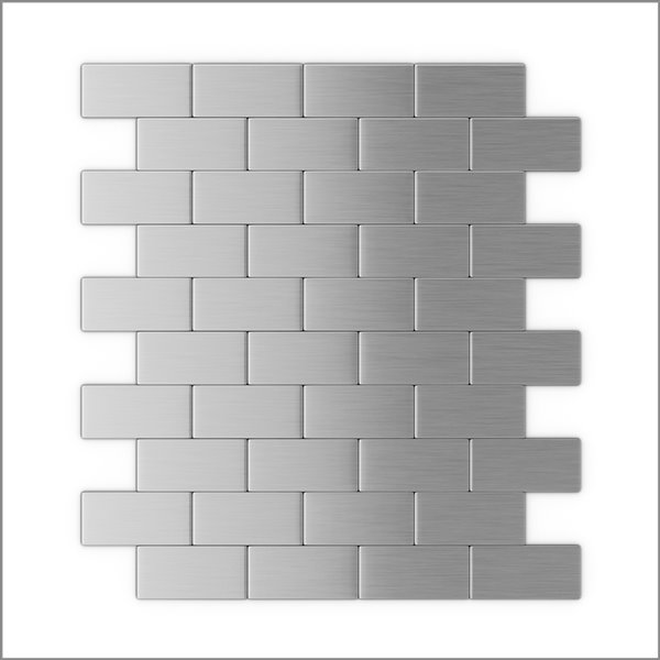 Échantillon de tuile murale brique 4 po x 4 po aluminium acier inoxydable 3X Faster de SpeedTiles