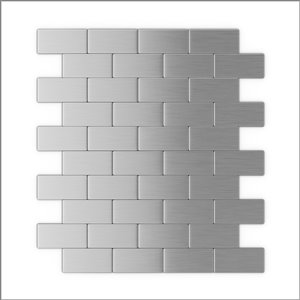 Échantillon de tuile murale brique 4 po x 4 po aluminium acier inoxydable 3X Faster de SpeedTiles