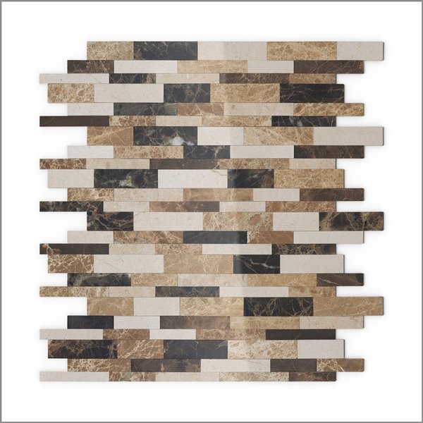 Sample SpeedTiles 3X Faster Beige and Brown 4-in x 4-in Natural stone Linear Wall Tile