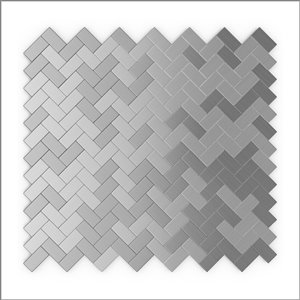 Sample SpeedTiles 3X Faster Stainless Steel 4-in x 4-in Aluminum Herringbone Wall Tile