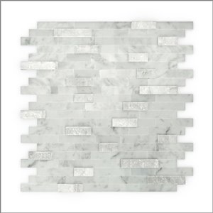 Sample SpeedTiles 3X Faster White 4-in x 4-in Natural stone Linear Wall Tile