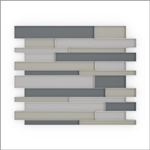 Tuile SpeedTiles 3X Faster verre lustré lisse gris mélangés 9 po x 11 po linéaire adhésif peler et coller, paquet de 6