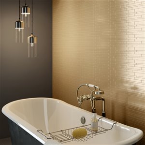 Échantillon de tuile murale 4 po x 4 po aluminium cuivre pâle linéaire 3X Faster, SpeedTiles