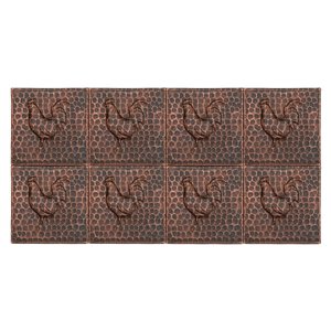 Premier Copper Products Rooster Oil Rubbed Bronze 4-in x 4-in Multi-Finish Copper Tile 8-Pack