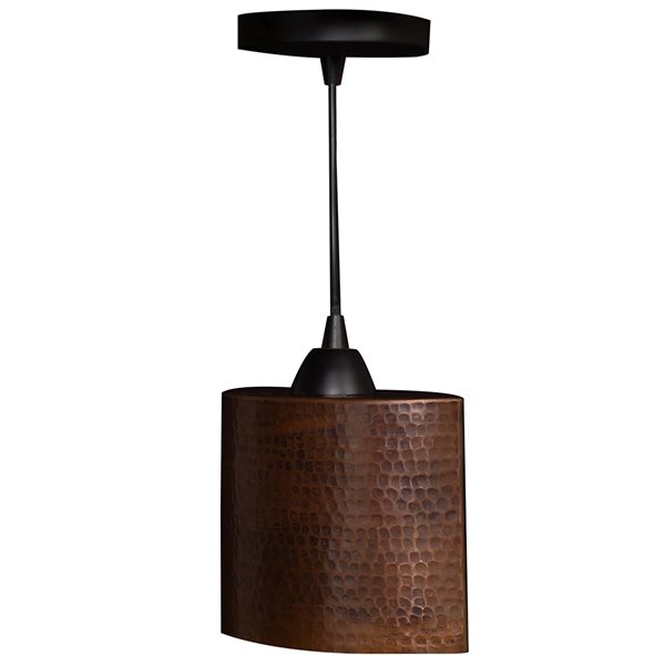 Premier Copper Products Oil Rubbed Bronze Rustic Standard Cylinder Medium (10 to 22-in) Pendant Light