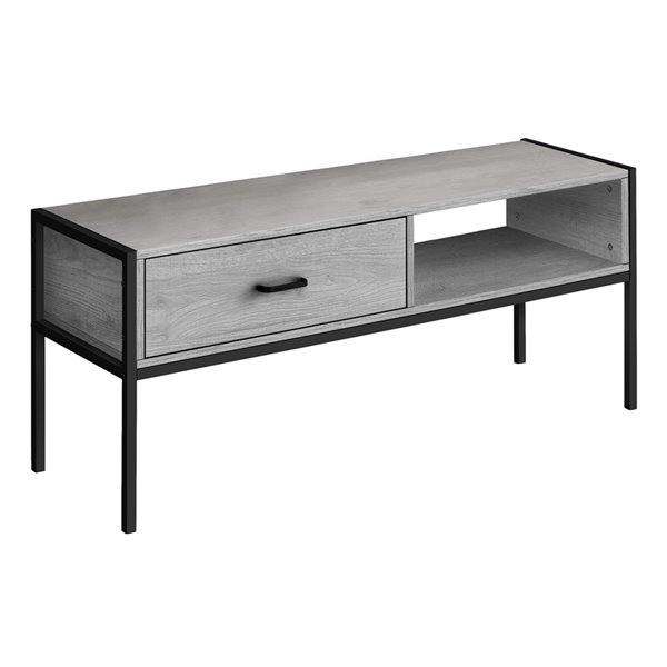 Monarch Specialties 1-Shelf TV Stand, Grey