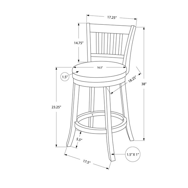 Monarch Specialties Upholstered Swivel Counter Height Stool, White/Grey, 2-Pack