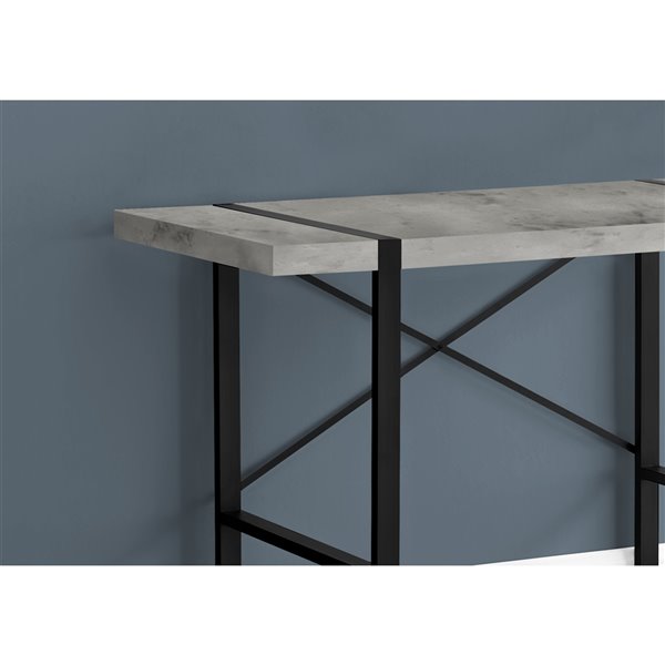 BUREAU - 48 poL / SIMILI-CIMENT GRIS / METAL NOIR