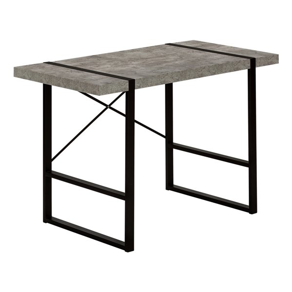 BUREAU - 48 poL / SIMILI-CIMENT GRIS / METAL NOIR