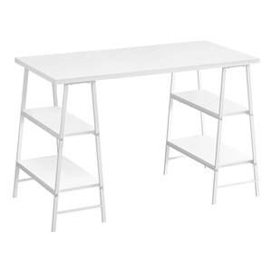 COMPUTER DESK - 48-inL / WHITE / WHITE METAL