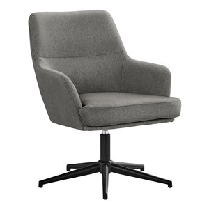 Fauteuil d'appoint pivotant contemporain en polyester de Monarch Specialties, gris