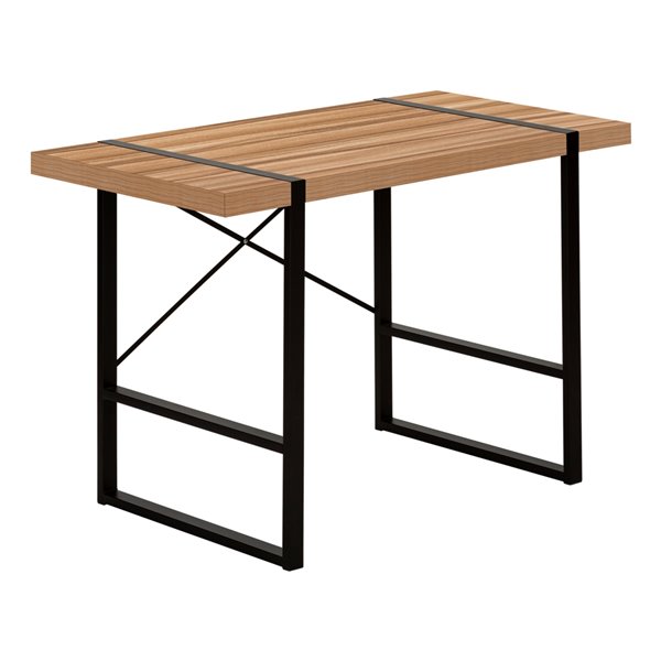 COMPUTER DESK - 48-inL / LIGHT RECLAIMED WOOD / BLACK METAL