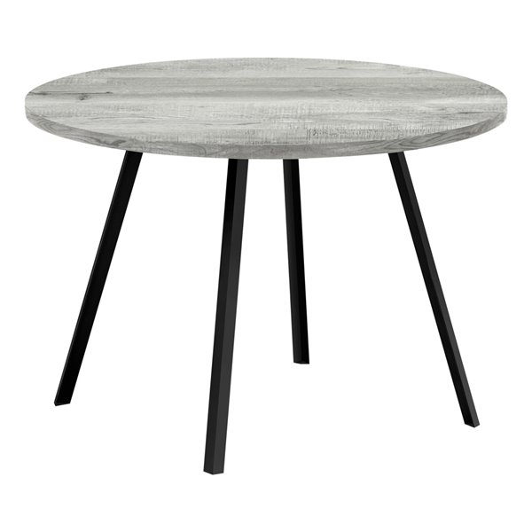 Monarch Specialties Round Fixed, Round Wood Top Metal Base Dining Table
