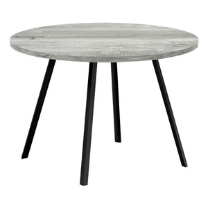 Table de salle à manger fixe ronde Standard de Monarch Specialties, surface en composite et base en métal, gris et noir