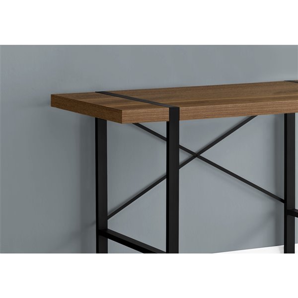 COMPUTER DESK - 48-inL / WALNUT / BLACK METAL