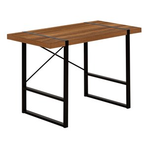 COMPUTER DESK - 48-inL / WALNUT / BLACK METAL