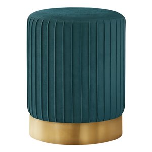 Repose-pieds glamour rond en velours de Monarch Specialties, turquoise