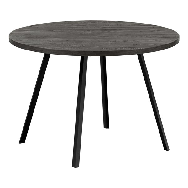 Monarch Specialties Round Fixed, Round Wood Top Metal Base Dining Table