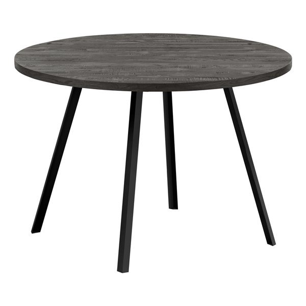 Table de salle à manger fixe ronde standard de Monarch Specialties, surface en composite et base en métal, noir