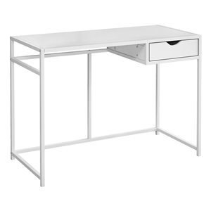 COMPUTER DESK - 42-inL / WHITE / WHITE METAL