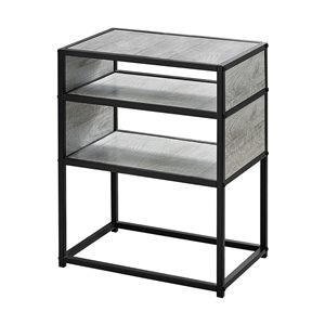 Table d'appoint rectangulaire en composite de Monarch Specialties, 22,25 po x 18 po, gris et noir