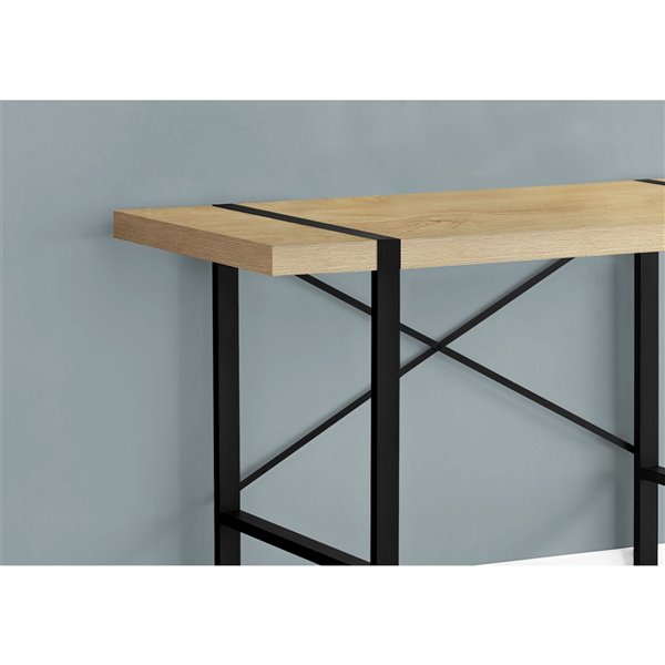 COMPUTER DESK - 48-inL / NATURAL / BLACK METAL