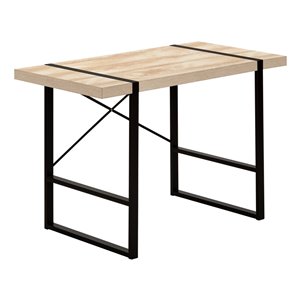 COMPUTER DESK - 48-inL / NATURAL / BLACK METAL