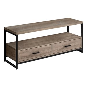 Monarch Specialties 1-Shelf 2-Drawer TV Stand, Dark Taupe