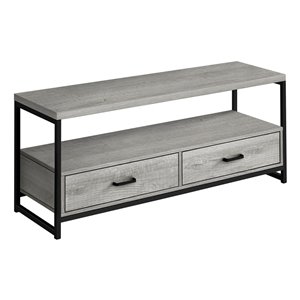 Monarch Specialties 1-Shelf 2-Drawer TV Stand, Grey
