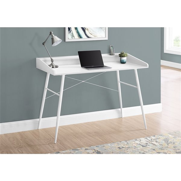 BUREAU - 48 poL / BLANC / METAL BLANC