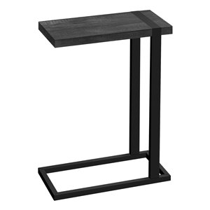 Monarch Specialties Composite Rectangular C-Shaped End Table, 25-in x 19.25-in, Black
