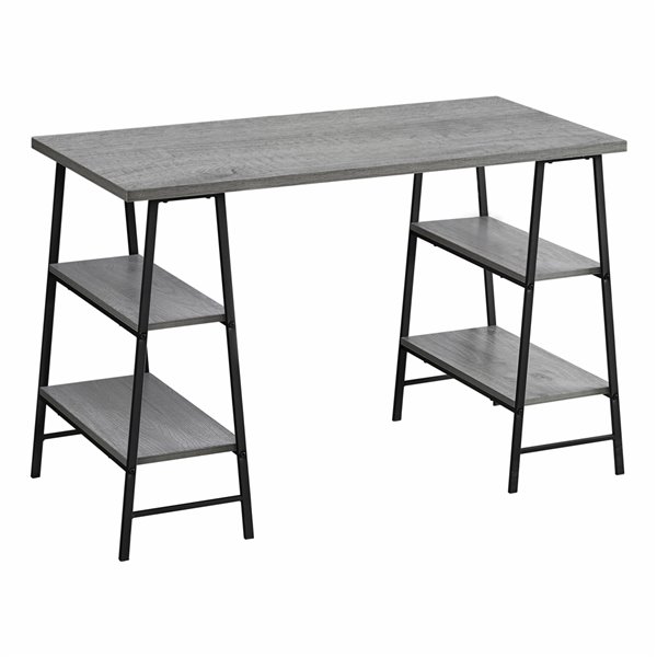 COMPUTER DESK - 48-inL / GREY / BLACK METAL