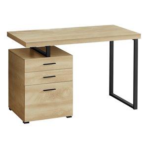 BUREAU - 48 poL / NATUREL / METAL NOIR / FACE GAUCHE/DROIT