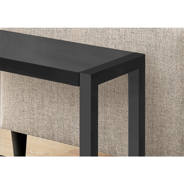 Monarch Specialties Composite Rectangular Side End Table, 22-in x 23.75-in, Black