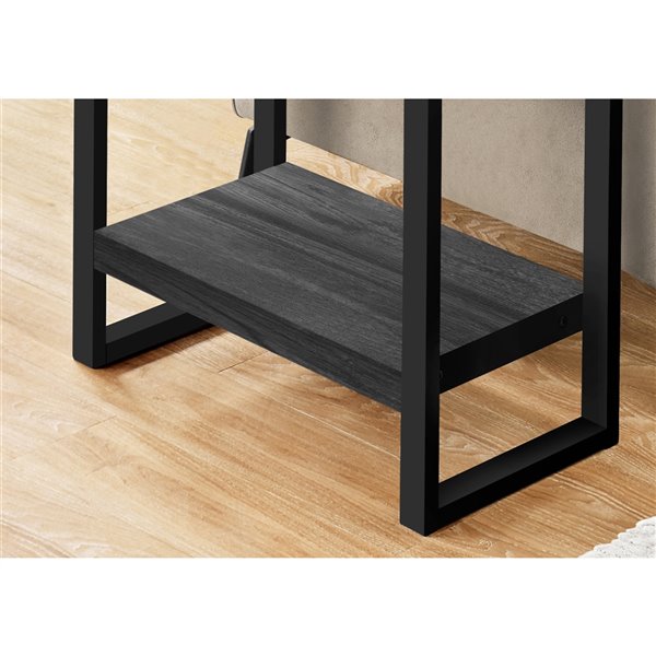 Monarch Specialties Composite Rectangular Side End Table, 23.75-in x 23.75-in, Black