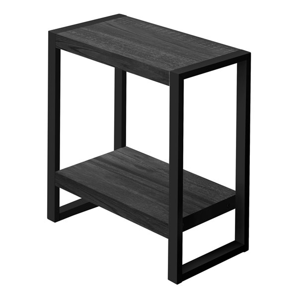 Monarch Specialties Composite Rectangular Side End Table, 23.75-in x 23.75-in, Black