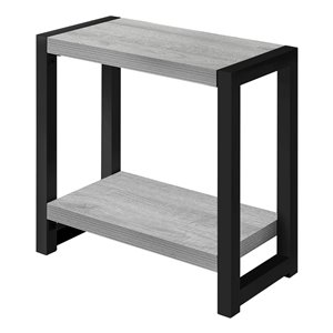 Monarch Specialties Composite Rectangular Side End Table, 22-in x 23.75-in, Grey and Black