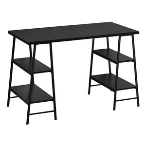 COMPUTER DESK - 48-inL / BLACK / BLACK METAL