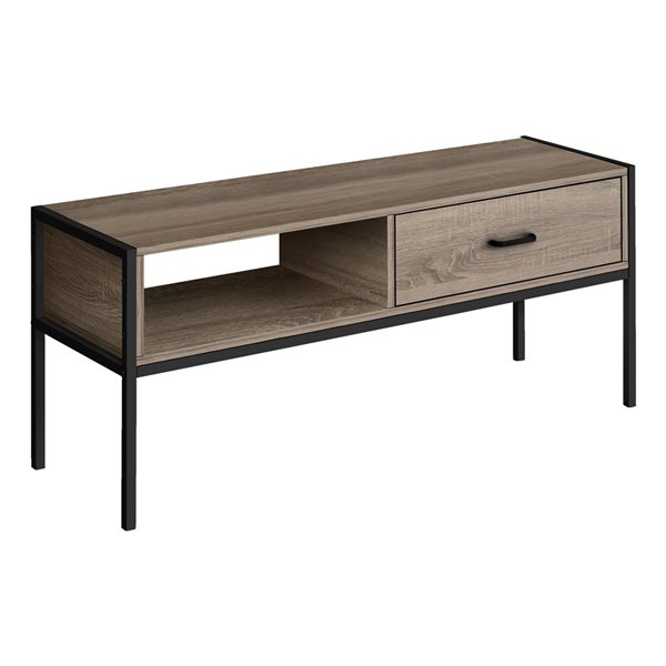 Monarch Specialties 1-Shelf TV Stand, Dark Taupe