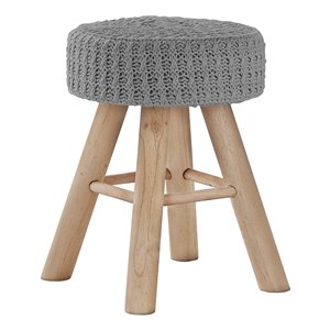 Repose-pieds décontracté rond en polyester de Monarch Specialties, gris