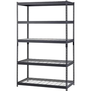 Étagère autoportante en acier industriel Muscle Rack avec 5 tablettes, 24 po D x 48 po W x 78 po H, noir