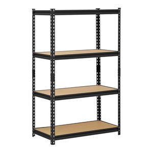 Étagère autoportante en acier industriel Muscle Rack avec 4 tablettes, 18 po D x 36 po W x 60 po H, noir