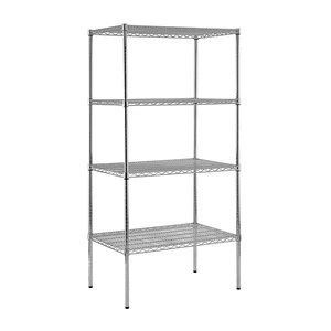 Étagère autoportante en acier industriel Muscle Rack avec 4 tablettes, 24 po D x 36 po W x 74 po H, argent